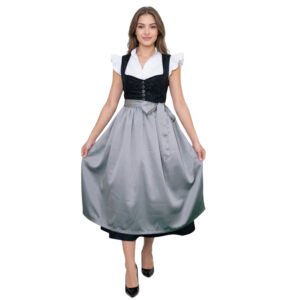 Authentic Bavarian Dirndl Dress Black Colour long
