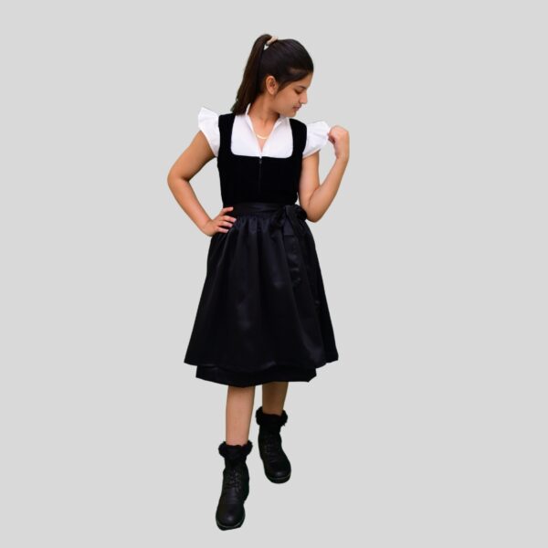 Dirndl Dress German Bavarian Oktoberfest dress 7 Attractive Classic Dirndl Dress Black Velvet Fabric DD-0039