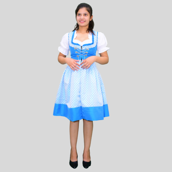 Return 40 1 Authentic Dirndl Dress Sky Blue Modern Style DD-0037