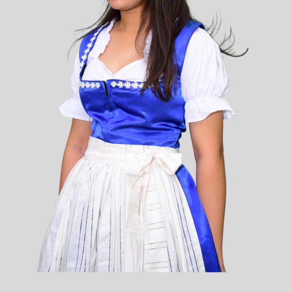 Return 78 German Dirndl Dress Royal Blue And Off White Colour DD-006