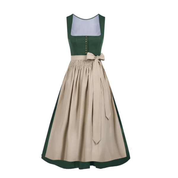 Classic Dirndl dress Green colour Cotton Fabric DD-0032