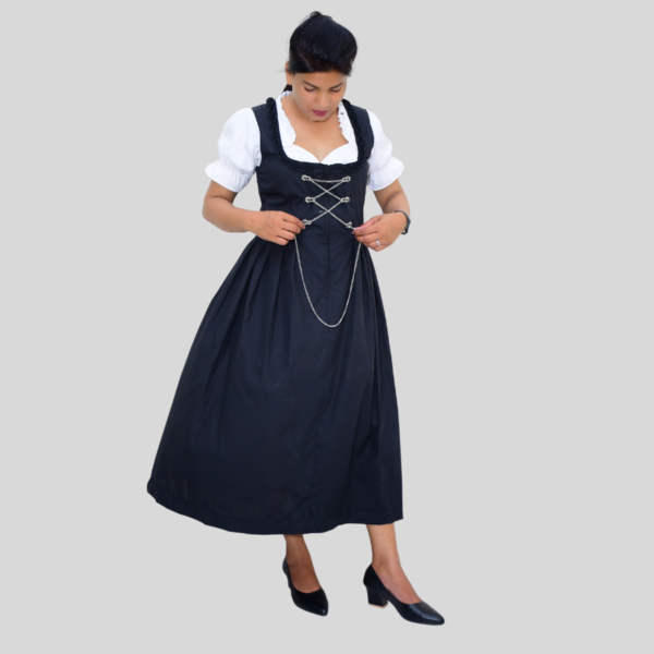 Return 900 x 900 px 2024 05 24T163914.143 Vintage Dirndl Dress Cotton Fabric Black Colour DD-0017