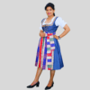 Classic Dirndl Dress Denim Fabric Blue Colour DD-0015 - Image 2