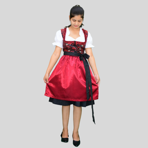 Return 900 x 900 px 2024 06 12T012259.182 Classic Dirndl Dress Maroon Colour Jacquard Fabric DD-003