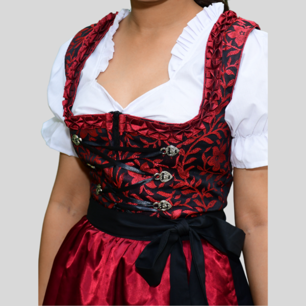 Return 900 x 900 px 2024 06 12T012706.276 Classic Dirndl Dress Maroon Colour Jacquard Fabric DD-003