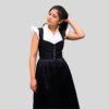 Charming Dirndl Dress Black Colour Grey Apron DD-0027 - Image 6