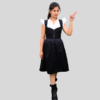 Charming Dirndl Dress Black Colour Grey Apron DD-0027 - Image 4