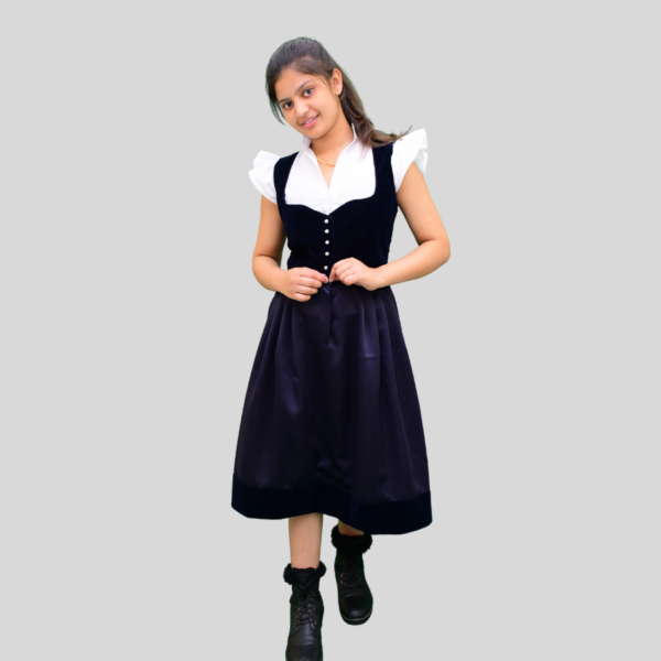 Return 900 x 900 px 51 Alpine Dirndl Dress Velvet Fabric Navy Blue Colour DD-0024