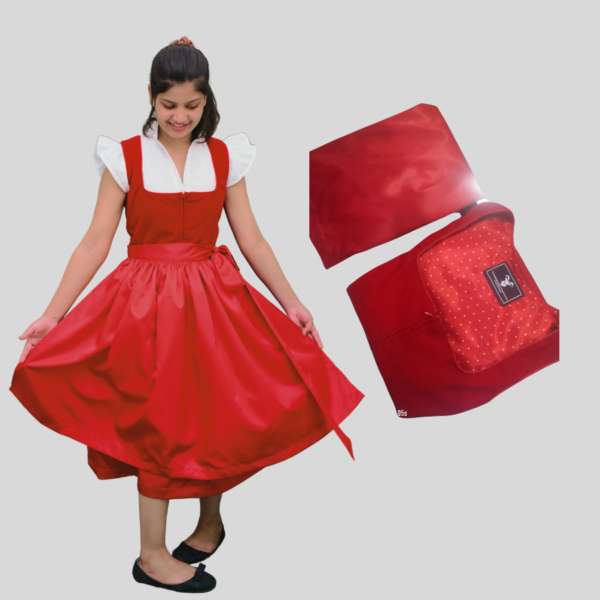 Return 900 x 900 px 66 Classic Dirndl Dress Velvet Fabric Red Colour DD-0023