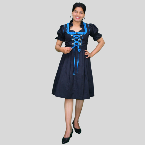 Return 900 x 900 px 97 Charming Dirndl Dress Black and Sky Colour DD-0020