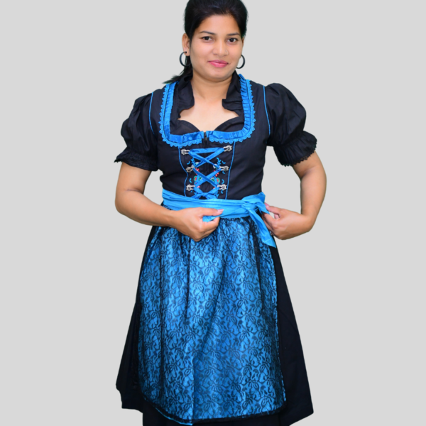 Return 900 x 900 px 99 Charming Dirndl Dress Black and Sky Colour DD-0020