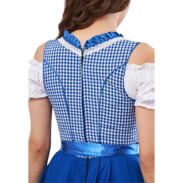 German Dirndl Dress Royal Blue And Off White Colour DD-006