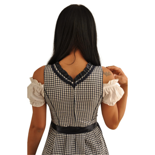 Oktoberfest Dirndl Dress Black And White Colour DD-0038 - Image 3