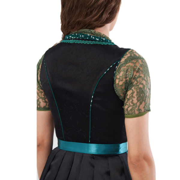 Vintage Dirndl Dress Long Black Cotton DD-0016 - Image 3
