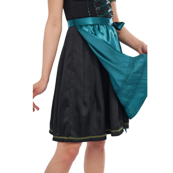 Vintage Dirndl Dress Long Black Cotton DD-0016 - Image 2