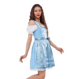 Beautiful Austrian Dirndl Dress Sky Colour Lining DD-0011