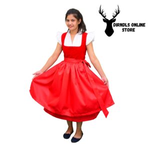 Graceful Dirndl Dress Red Velvet For DD-0030