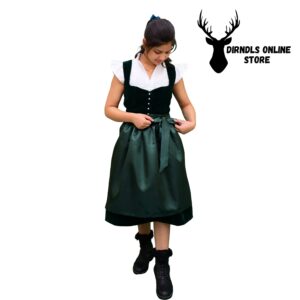 Authentic Dirndl Dress Velvet Green Colour DD-0025