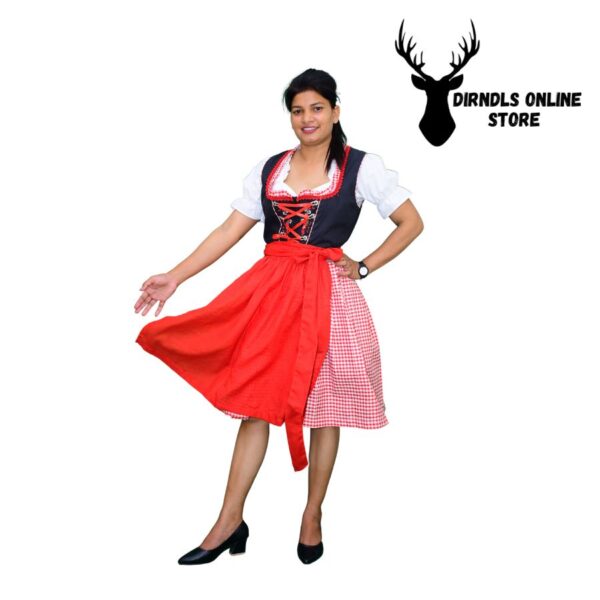 Dirndl Dress Black And Red Colour DD-0014