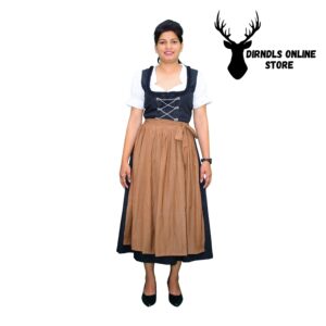 Vintage Dirndl Dress Cotton Fabric Black Colour DD-0017