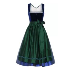 Beautiful Royal Blue Velvet Dirndl Dress DD-0050