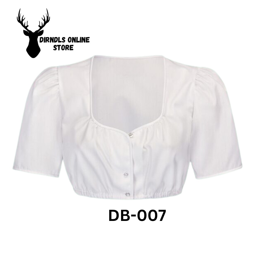 Authentic white Dirndl Blouse For German Oktoberfest DB-007