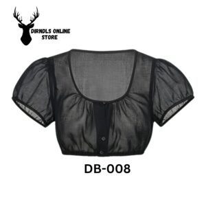 Moderate Black Dirndl Blouse For German Oktoberfest DB-008