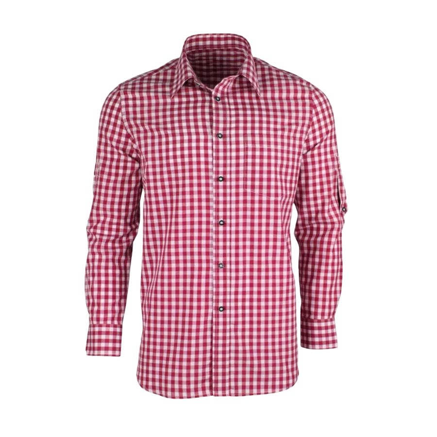 Authentic lederhosen Red Checkered Shirt For Oktoberfest DS-001