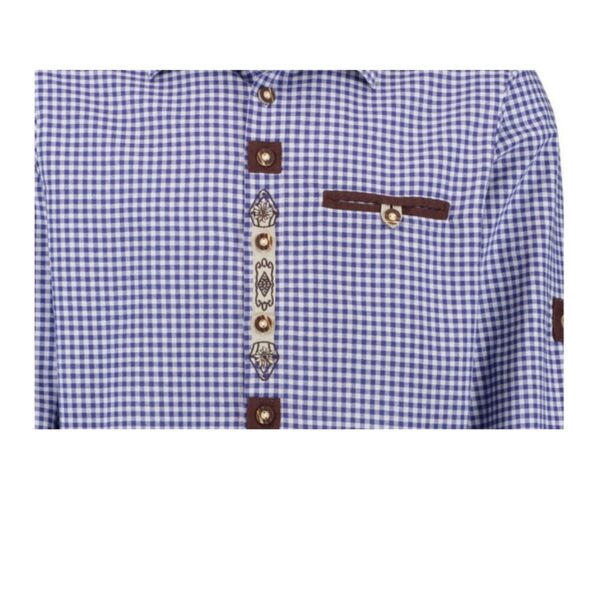 Dirndlsonline.com 27 Authentic lederhosen Blue Shirt For Oktoberfest DS-005