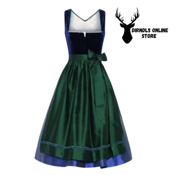 Beautiful Royal Blue Velvet Dirndl Dress DD-0050