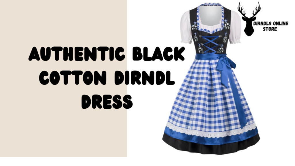 Authentic Black Cotton Dirndl Dress