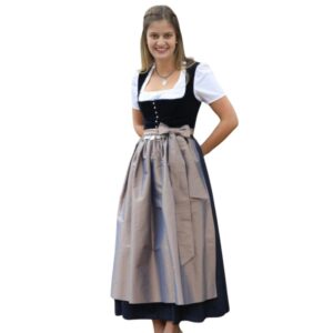 Authentic Black Velvet Long Maxi Dirndl For Oktoberfest 2024