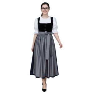Authentic Black Velvet Long Maxi Dirndl For Oktoberfest 2025