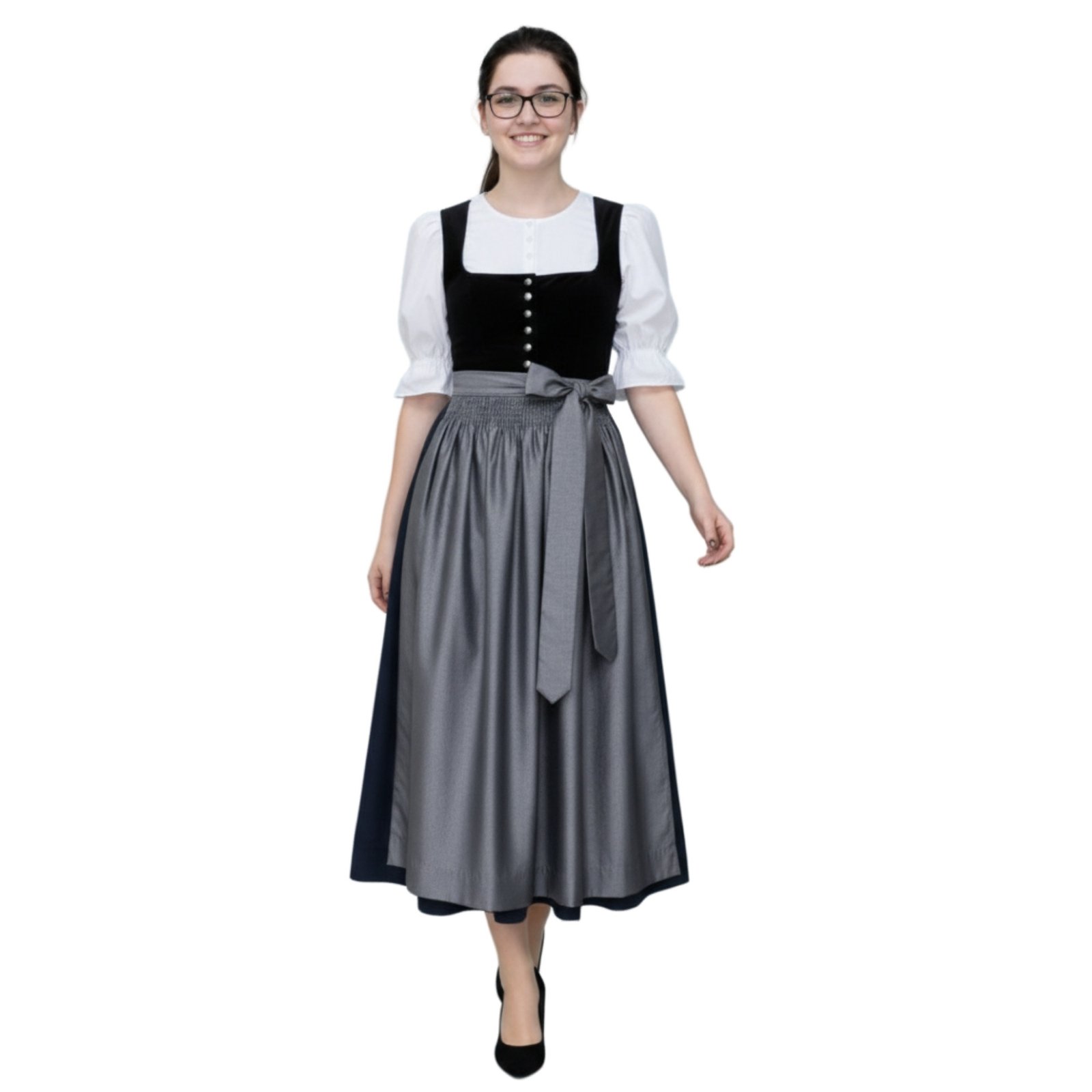 Authentic Black Velvet Long Maxi Dirndl For Oktoberfest 2025 1 Authentic Black Velvet Long Maxi Dirndl For Oktoberfest 2025