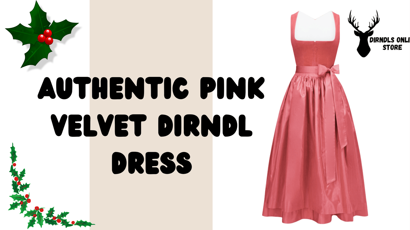 Authentic Pink Velvet Dirndl Dress