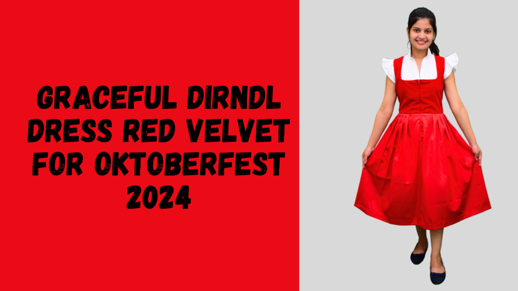 Graceful Dirndl Dress Red Velvet For Oktoberfest 2024 Graceful Dirndl Dress Red Velvet For Oktoberfest 2024