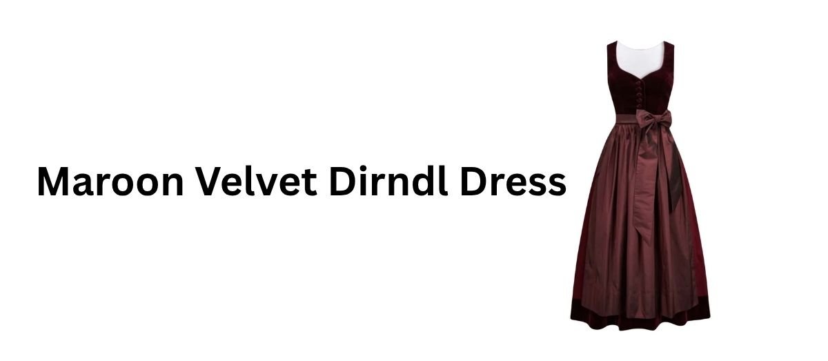 Maroon Velvet Dirndl Dress