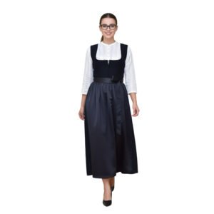 Authentic Black Wool Winter Season Long Dirndl Dress DD-0057 (1)