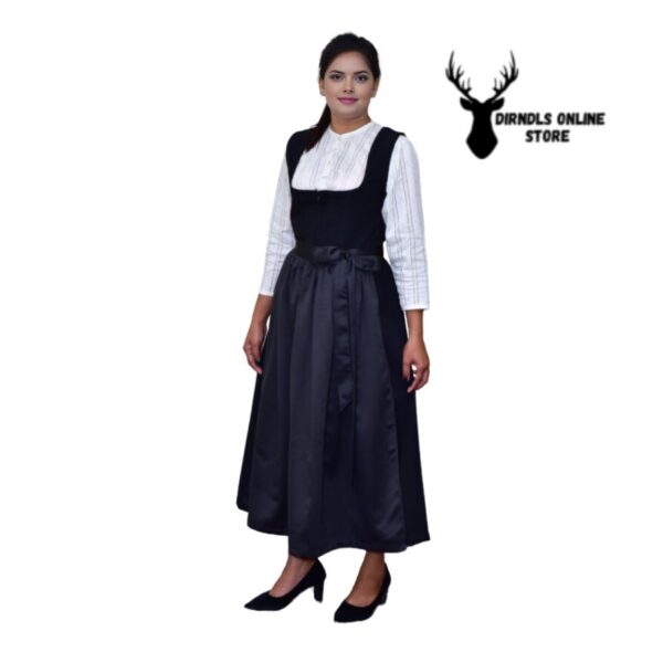 Black Wool Winter Season Long Dirndl