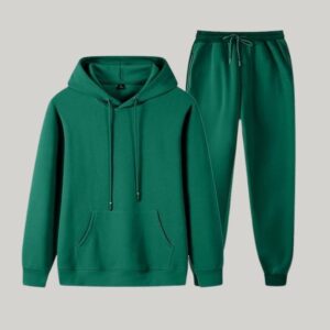 Beautiful Green Men Tracksuit French terry fabric T-006