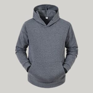 Gray French terry Men Hoodie