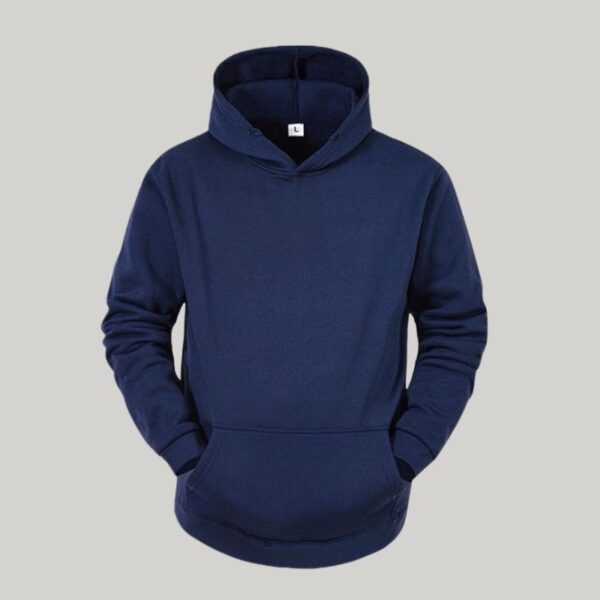 Beautiful French Terry Navy Blue Hoodie H-007