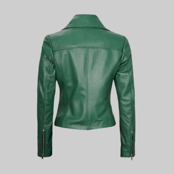 Untitled design 1 Authentic Green Original Leather Women Jacket WJ-001