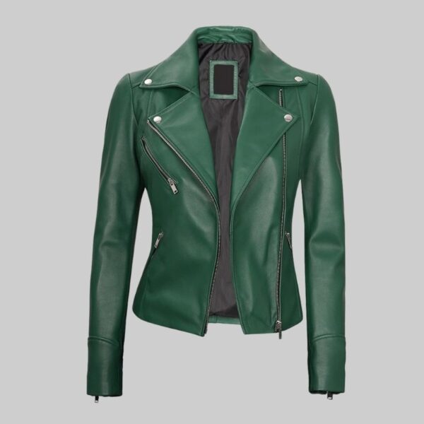 Authentic Green Original Leather Women Jacket WJ-001