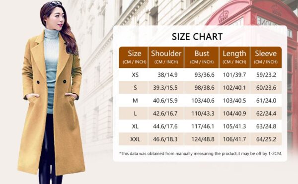 Beautiful Women Long Wool Coat Jacket WJ-003 - Image 4