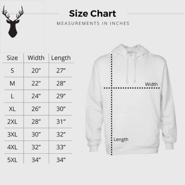 hoodies size chart