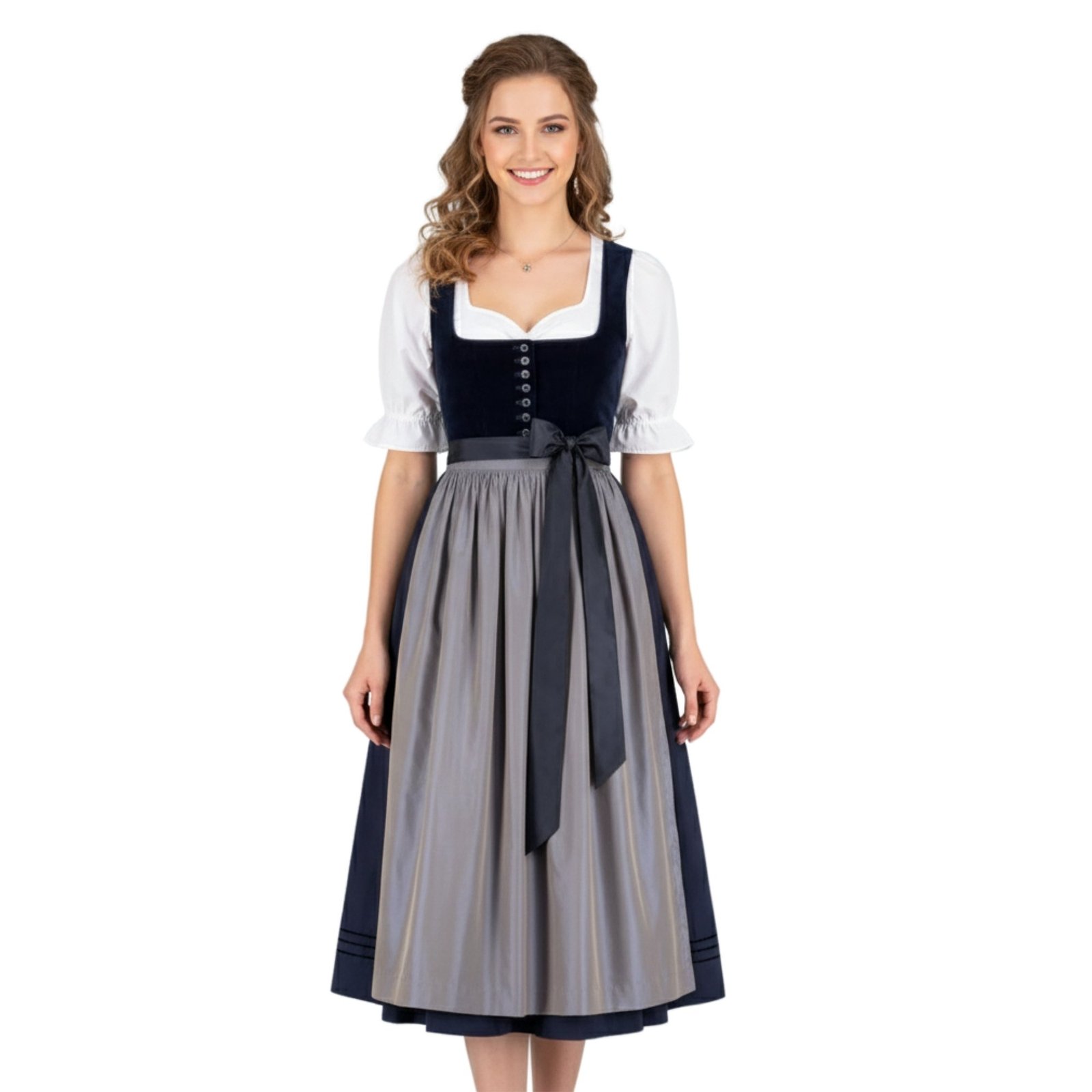 Authentic German Blue Dirndl Dress DD-0061 1 Authentic German Blue Dirndl Dress DD-0061