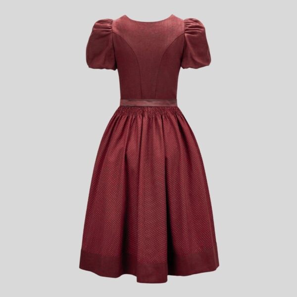 Authentic Maroon Cotton Dirndl Dress DD-66