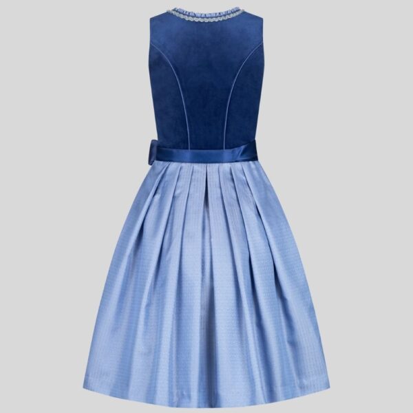 Stylish Denim Blue Dirndl Dress with Front Zipper DD-63