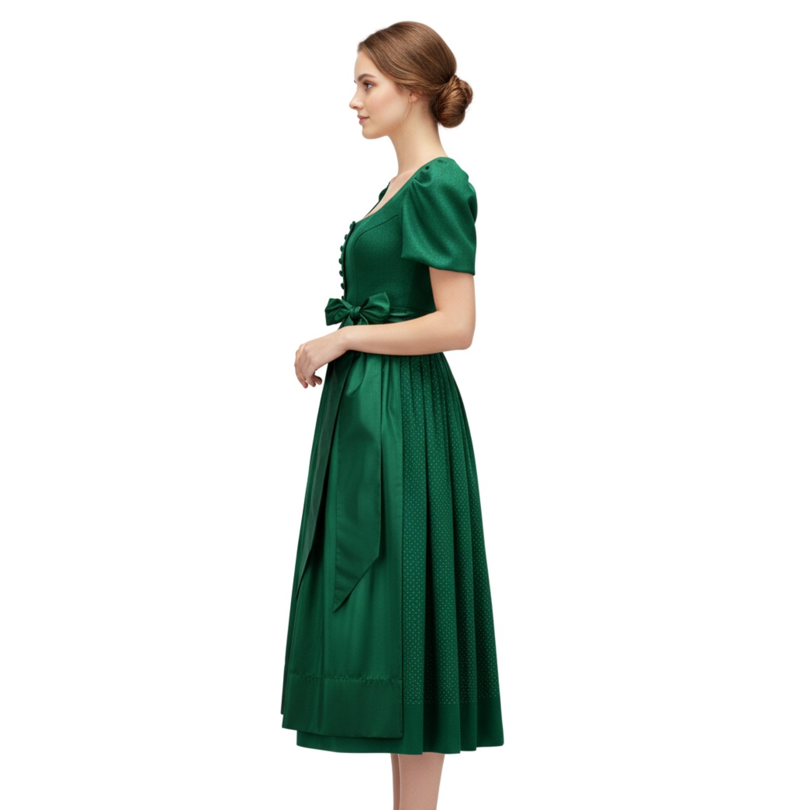 Vintage Style Green Cotton Dirndl Dress DD-65 2 Vintage Style Green Cotton Dirndl Dress DD-65 (1)